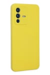 Mey İthalat®  Vivo V23 5G Kılıf Nano içi Kadife Silikon - Sarı