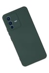 Mey İthalat®  Vivo V23 5G Kılıf Nano içi Kadife Silikon - Koyu Yeşil