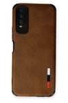 Mey İthalat®  Vivo Y11S Kılıf Loop Deri Silikon - Kahverengi