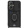 Mey İthalat®  Vivo Y27 Kılıf Zuma Kartvizitli Yüzüklü Silikon - Siyah