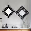 Mey İthalat® 2'li Set Kırılmaz Pleksi Dekoratif Duvar Aynası - 22.5x22.5 cm Geometrik Çerçeveli 1. Sınıf Ayna