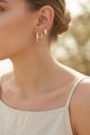 Mey İthalat® 3 lü Set Gold Renk Halka Model Küpe