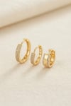 Mey İthalat® 3 lü Set Gold Renk Halka Model Küpe