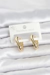 Mey İthalat® 316L Çelik Gold Renk Asimetrik Halka Model Kadın Küpe