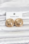 Mey İthalat® 316L Çelik Gold Renk Düğme Model Kadın Küpe