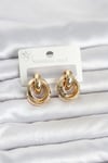 Mey İthalat® 316L Çelik Gold Renk Halka Model Kadın Küpe