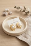 Mey İthalat® 316L Çelik Gold Renk İncili Model Küpe