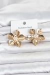 Mey İthalat® 316L Çelik Gold Renk Lotus Çiçek Model Kadın Küpe