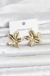 Mey İthalat® 316L Çelik Gold Renk Lotus Çiçeği Model Kadın Küpe