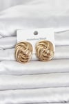 Mey İthalat® 316L Çelik Gold Renk Motif Desen Model Kadın Küpe