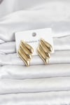 Mey İthalat® 316L Çelik Gold Renk Motif Model Kadın Küpe