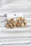 Mey İthalat® 316L Çelik Gold Renk Sarmal Model Kadın Küpe