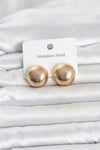 Mey İthalat® 316L Çelik Gold Renk Top Model Kadın Küpe