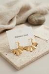 Mey İthalat® 316L Çelik Gold Renk Yelpaze Model Küpe