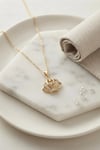 Mey İthalat® 316L Çelik Zincir Gold Renk Crown Model Kolye