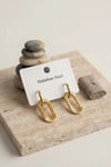 Mey İthalat® 316L Gold Renk Tırtıklı Ataç Form Tasarım Küpe