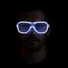 Mey İthalat® Beyaz Led Işıklı Parti Gözlüğü - Neon Glow Şerit Gözlük 3 Modlu