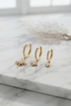 Mey İthalat® Gold Renk Kutup Yıldız Model 3 lü Küpe Seti