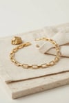 Mey İthalat® Gold Renk Pirinç Sıralı Kare Model Zirkon Taşlı Bileklik