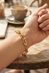 Mey İthalat® Gold Renk Pirinç Tifani Model Kadın Bileklik