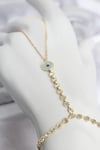 Mey İthalat® Gold Renk Pirinç Zirkon Taşlı Nazar Model Şahmeran