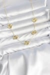 Mey İthalat® Gold Renk Yonca Model VIP Seri Kadın Kolye