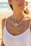 Mey İthalat® Handmade Bohem Beyaz Nazar Kolye