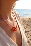 Mey İthalat® Handmade Bohem Turuncu Nazar Kolye