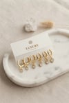 Mey İthalat® Kalp Zirkon Taşlı Gold Renk Pirinç Set Küpe
