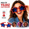 Mey İthalat® Mega Tip Yıldız Parti Gözlüğü Kırmızı Renk