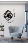 Mey İthalat® Mekanik Dişli Çark Tasarım Ahşap Duvar Saati - 40x40 cm Steampunk Dekor