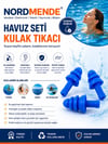 Mey İthalat® NORDMENDE Havuz Seti Silikon Kulak Tıkacı Su Sporları Yüzme Deniz Duş İçin Su Geçirme Engel Tıkaç