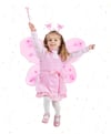 Mey İthalat® Pembe Kelebek Kız Seti – 50 cm Kelebek Kanadı, Taç ve Asa