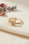 Mey İthalat® Pembe Zirkon Taşlı Kelebek Model Kadın Yüzük