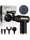 Mey İthalat® Profesyonel 6 Kademeli Şarjlı Masaj Tabancası - 4 Başlıklı Güçlü Masaj Aleti