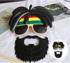 Mey İthalat® Rasta Peruklu Rasta Sakallı Bob Marley Bıyıklı Parti Gözlüğü 27x18 cm