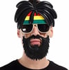 Mey İthalat® Rasta Peruklu Rasta Sakallı Bob Marley Bıyıklı Parti Gözlüğü 27x18 cm