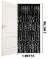 Mey İthalat® Siyah Renk Ekstra Metalize Parlak Saçaklı Arka Fon Perde İthal A Kalite 1x2 Metre