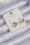 Mey İthalat® Xuping Rose Renk Zirkon Taşlı Bombeli Topçuk Earcuff Küpe