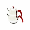 Mini 2lt Küçük Boy Küre Çelik Çaydanlık Seti - Üst: 0.75lt - Alt: 1.4lt Bx40