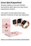 Mini AMOLED Ekranlı Akıllı Bileklik, Nabız ve Uyku Takibi Özellikli, Altın Renk Silikon Kordon
