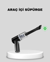 Mini Şarjlı Araç Süpürgesi – 120W Güçlü Motor, 5500PA Vakum Emiş, Yıkanabilir Filtre