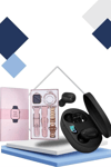 Nabız Ölçer Hediye Bileklikli Akıllı Saat ve Dijital Göstergeli Bluetooth Kulaklık Çoklu Şarj Girişi