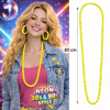 Neon Sarı Boncuk Kolye 80 Cm – Retro 80’ler 90’lar Parti Aksesuarı Bx40