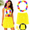 Neon Sarı Hawaii Etek 40 cm ve Rengarenk Hawaii Kolye