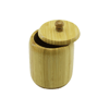 No-10 Ahşap - Bambu Şekerlik Kapaklı Çap: 9cm Derinlik: 10.5cm Bx40