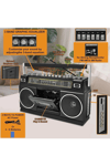 Nostaljik radyo siyah renk bluetooth FM radyo USB MP3 çalar kaset çalar hoparlör