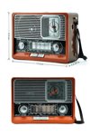 Nostaljik Vintage Radyo Taşınabilir Bluetooth Bağlantılı Hoparlör Radyo