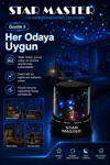 Oda İçin Yıldız Efektli LED Gece Lambası Renkli Işık Yansıtan Dekoratif Projektör
