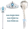 Örgülü Karlar Ülkesi Frozen Elsa Peruğu Tacı ve Sopası Çocuk Boy